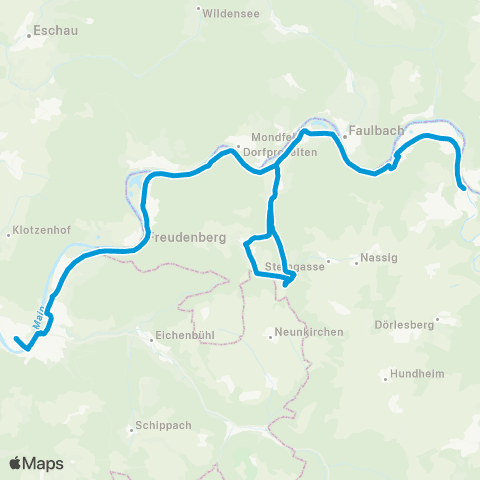 Verkehrsverbund Rhein-Neckar Wertheim - Boxtal - Freudenberg map