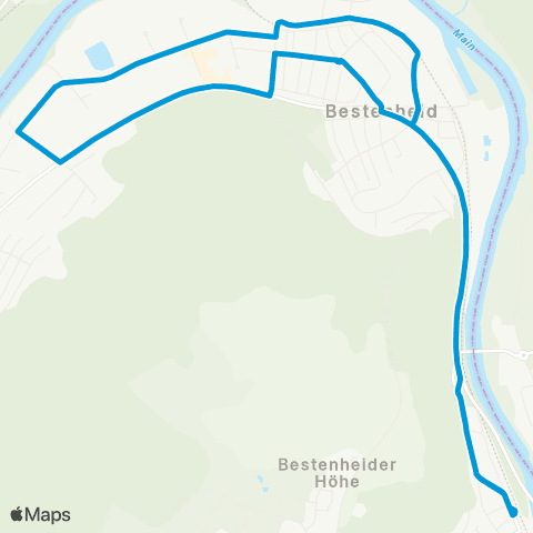 Verkehrsverbund Rhein-Neckar Stadtverkehr Wertheim Wertheim ZOB - Bestenheid - Wartberg map