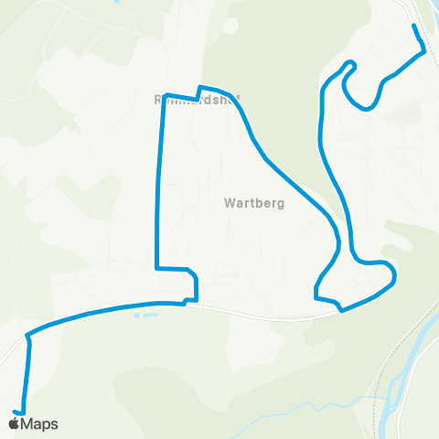 Verkehrsverbund Rhein-Neckar Stadtverkehr Wertheim: Wartberg - Reinhardshof - Vockenrot - Bestenheid map