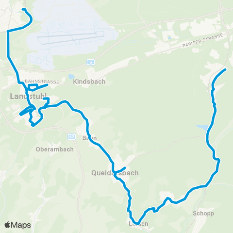 Verkehrsverbund Rhein-Neckar Kaiserslautern - Linden - Bann - Weselberg - Saalstadt map
