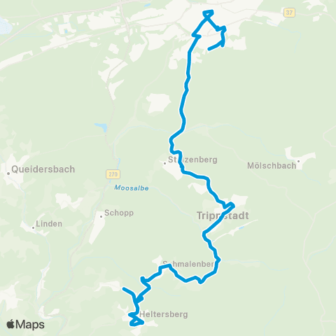 Verkehrsverbund Rhein-Neckar Kaiserslautern - Universität - Trippstadt - Waldfischbach map