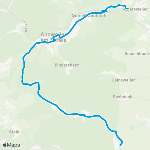 Verkehrsverbund Rhein-Neckar Pfalzklinikum - Waldhambach - Waldrohrbach - Annweiler - Albersweiler map