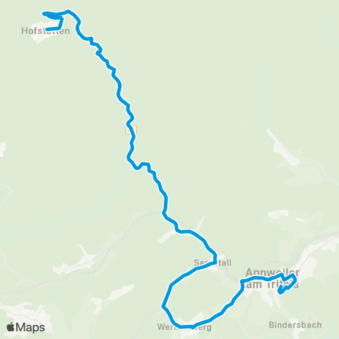 Verkehrsverbund Rhein-Neckar Annweiler - Sarnstall - Hofstätten / Hauenstein map