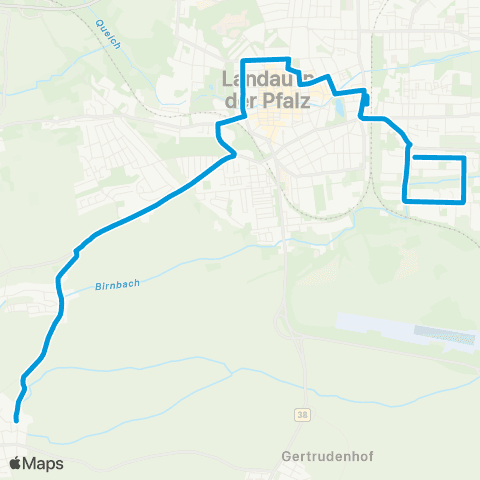 Verkehrsverbund Rhein-Neckar Neuer Messplatz - Hbf - Deutsches Tor - Westring - Wollmesheim - Mörzheim map