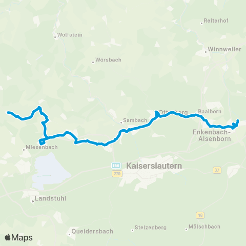VRN Landstuhl - Ramstein - Weilerbach - Kaiserslautern map