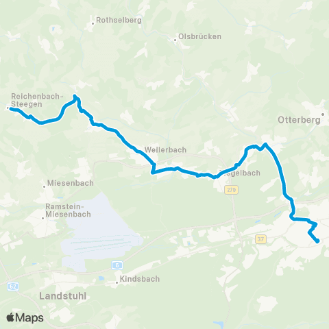 VRN Kaiserslautern - Otterbach - Weilerbach - Reichenbach map