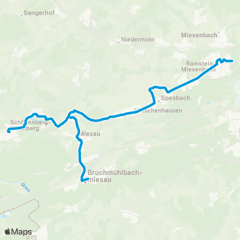 VRN Schönenberg - Bruchmühlbach / Miesau - Hütschenhausen - Ramstein map