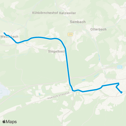 VRN Weilerbach - Kaiserslautern map