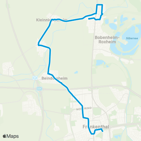 Verkehrsverbund Rhein-Neckar Frankenthal - Beindersheim - Bobenheim Bahnhof map