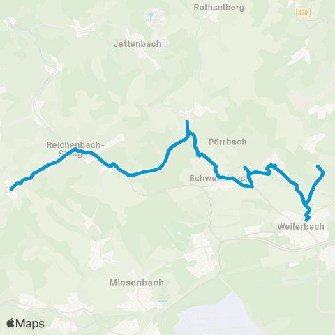 VRN Weilerbach - Schwedelbach - Reichenbach map