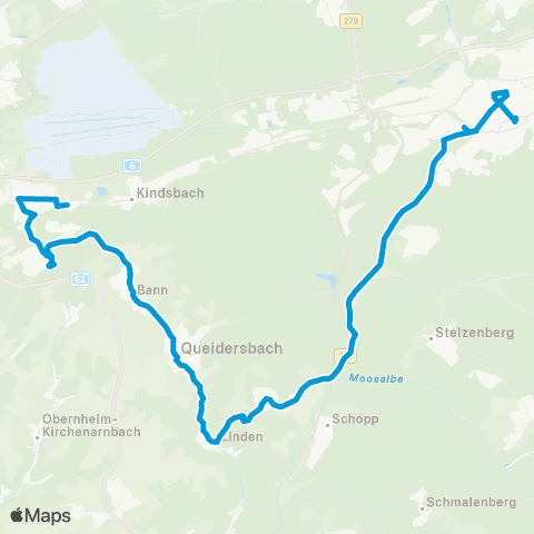 VRN Kaiserslautern - Krickenbach - Linden - Queidersbach - Bann - Landstuhl map