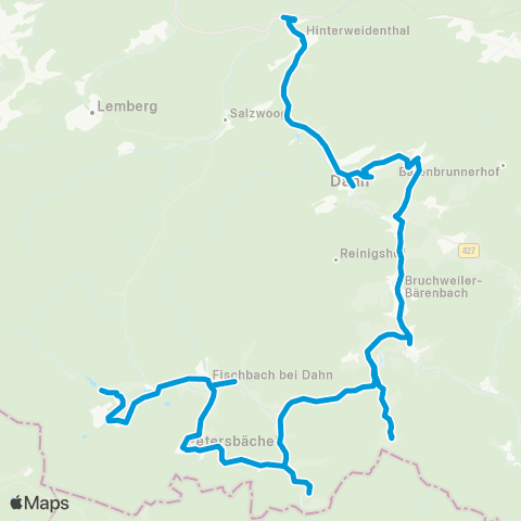VRN Hinterweidenthal - Dahn - Bundenthal - Schönau - Fischbach - Ludwigswinkel map