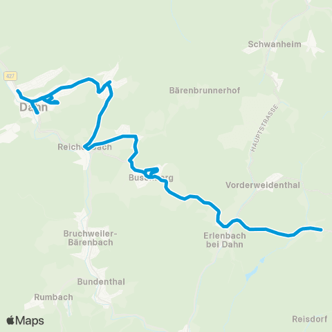 VRN Dahner Felsenland Hinterweidenthal - Dahn - Busenberg - Lauterschwan map