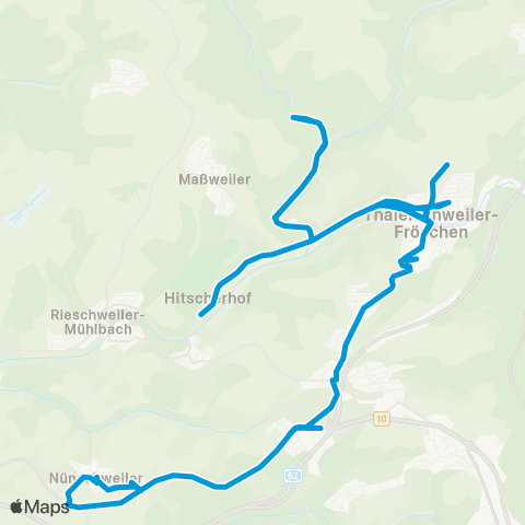 VRN Hitscherhof - Kneispermühle - Weihermühle - Thaleischweiler - Höhfröschen - Petersberg - Höheischweiler - Nünschweiler map