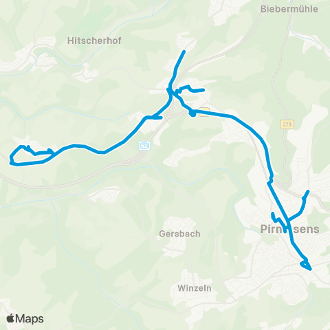 VRN Pirmasens - Petersberg - Höhfröschen - Höheischweiler - Nünschweiler map
