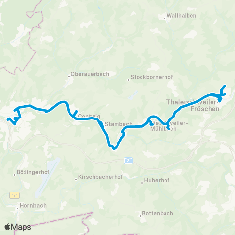 VRN Schwarzbachtal: Zweibrücken-Contwig-Stambach-Falkenbusch - Dellfeld-Rieschweiler-Mühlbach-Höhmühlbach-Thaleischweiler-Fr. map