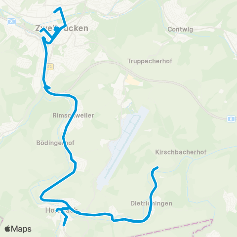 VRN Verbandsgemeinde Zweibrücken Land Zweibrücken - Althornbach - Hornbach - Mauschbach - Dietrichingen map