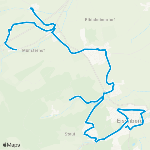 Verkehrsverbund Rhein-Neckar Eisenberg - Steinborn - Stauf - Kerzenheim - Göllheim - Dreisen - Weitersweiler - Standenbühl - Steinbach am Donnersberg map