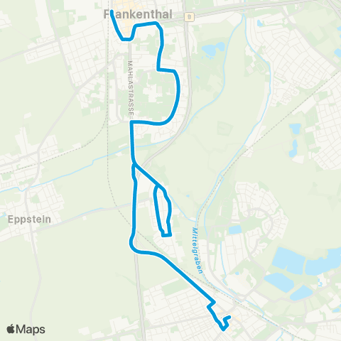 VRN Frankenthal Frankenthal Hbf - Paul-Klee-Str. - Studernheim - Oggersheim map