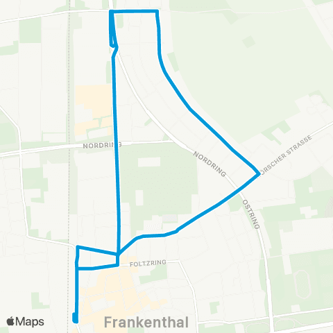 VRN Frankenthal Frankenthal Hbf. - EKZ - Nord - Schillerschule - Frankenthal Hbf. map