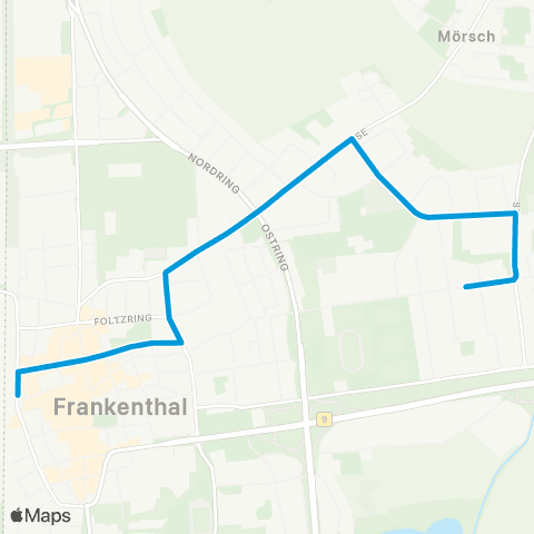 VRN Frankenthal Frankenthal Finkenweg - Schillerschule - Frankenthal Hbf. map