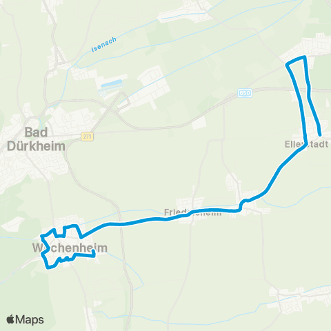 VRN Wachenheim: Ellerstadt - Akaziensiedl. - Gönnheim - Friedelsheim - Wachenheim map
