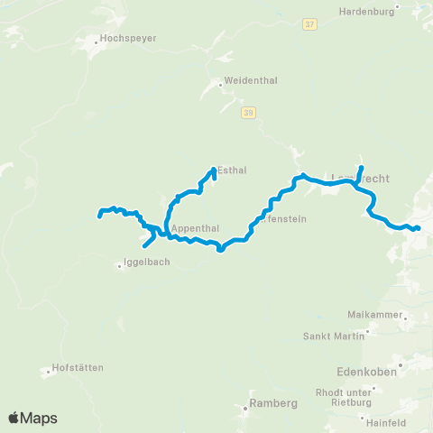 VRN Lambrecht Neustadt - Lambrecht - Elmstein - Esthal map