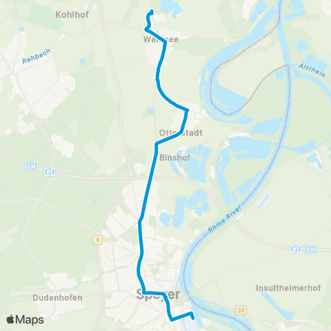 VRN Waldsee Speyer - Otterstadt - Waldsee map