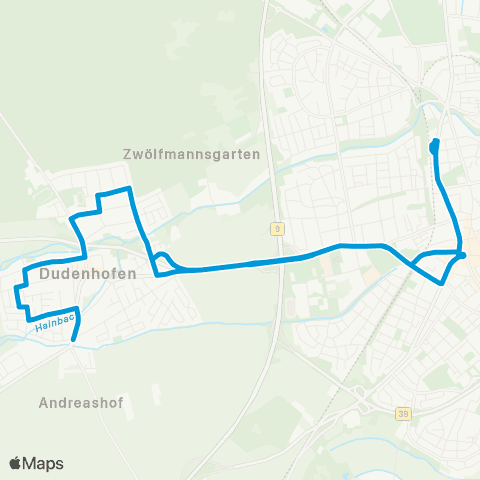 VRN Dudenhofen Dudenhofen Süd / West / Nord - Speyer - u. zurück map
