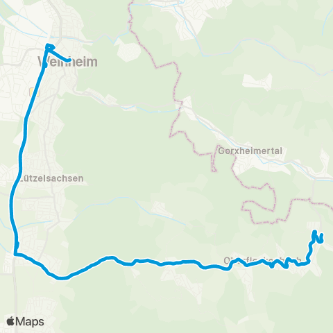 VRN Weinheim Weinheim - Großsachsen - Rippenweier - Oberflockenbach map