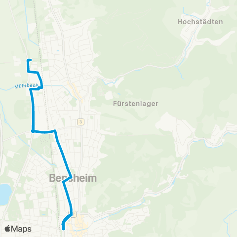 VRN Bensheim Bensheim Bf - Auerbach - Hochstädten - u. zurück map
