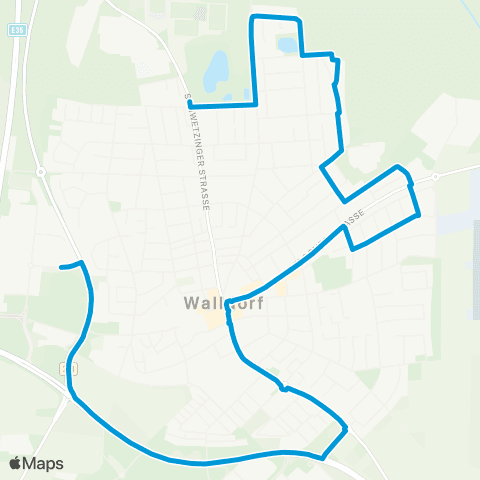 VRN Stadtverkehr Walldorf Friedhof - Innenstadt - Walldorf Ost map