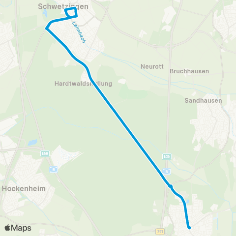 VRN Walldorf Walldorf - Schwetzingen - Walldorf map