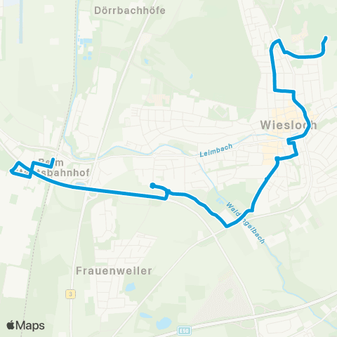 VRN Wiesloch Wiesloch-Walldorf Bf - Frauenweiler - Ringstr. - Nord - PZN map