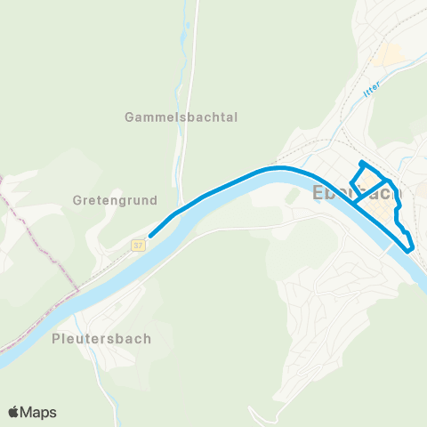 VRN Eberbach Bahnhof - Neuer Markt - Gretengrund - Igelsbach u. zurück map