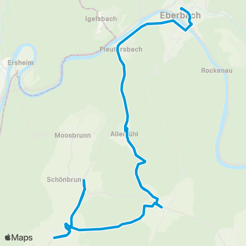 VRN Schönbrunn Eberbach - Schwanheim - Haag - Schönbrunn - Moosbrunn map