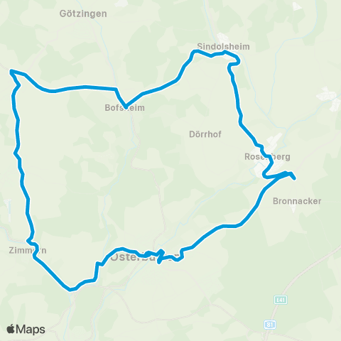 VRN Neckar-Odenwald Osterburken - Rosenberg - Schlierstadt - Osterburken map