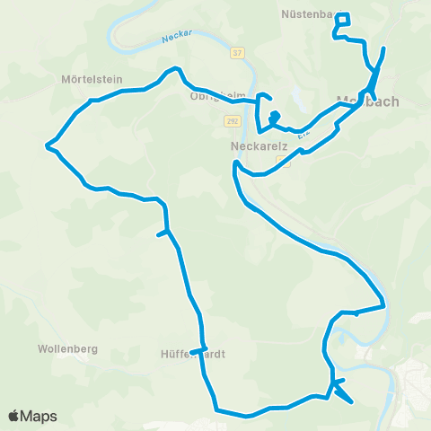 VRN Neckar-Odenwald Neckarelz - Haßmersheim - Hüffenhardt - Mosbach map