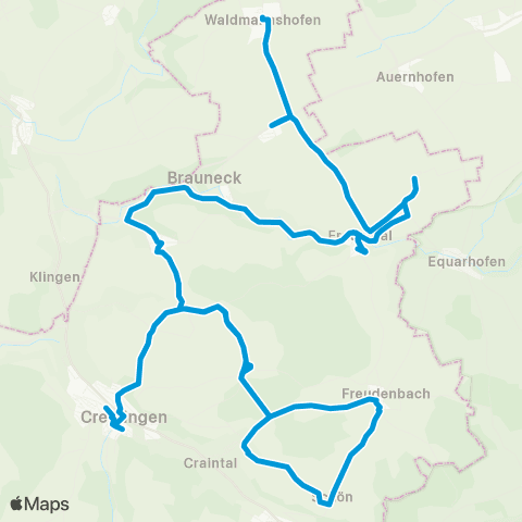 Verkehrsverbund Rhein-Neckar Creglingen Nord map