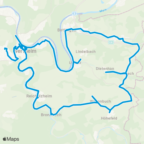Verkehrsverbund Rhein-Neckar Wertheim Ost map