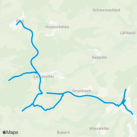VRN Lauterecken - Grumbach - Herren-Sulzbach - Homberg - Schönbornerhof - Langweiler - Unterjeckenbach - Sien map