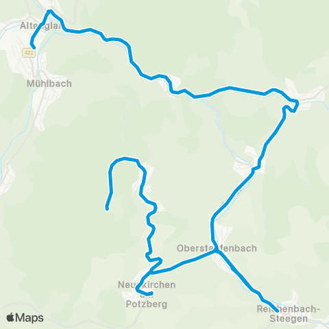 VRN Altenglan - Friedelhausen - Bosenbach - Niederstaufenb. - Reichenbach - Oberstaufenb. - Neunkirchen - Föckelberg map