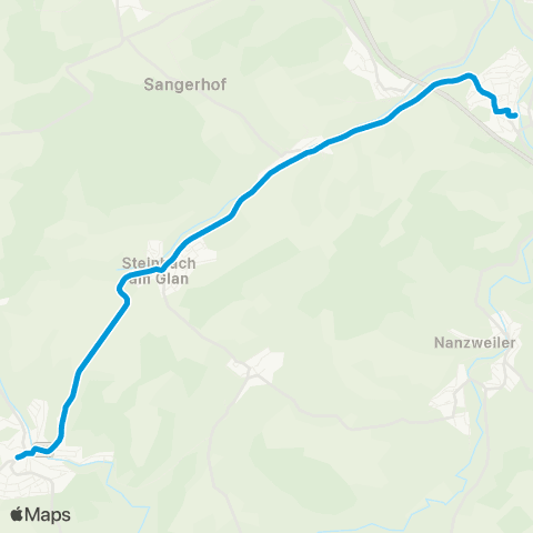 VRN Brücken - Steinbach - Henschtal - Sangerhof - Quirnbach - Glan-Münchweiler map