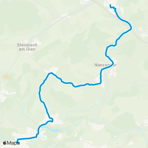 VRN Glan-Münchweiler - Nanzdietschweiler - Börsborn - Gries - Sand - Schönenberg-Kübelberg map