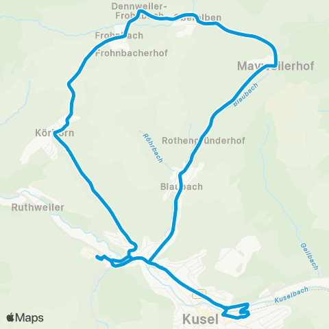 VRN Kusel - Blaubach - Mayweilerhof - Oberalben - Dennweiler-Frohnbach - Körborn - Kusel map