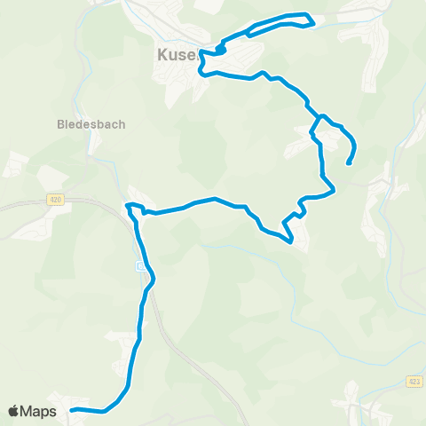 VRN Kusel - Haschbach - Etschberg - Schellweiler - Hüffler - Wahnwegen map