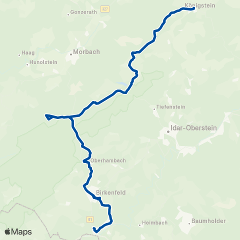 Rhein-Nahe Nahverkehrsverbund GmbH Nationalparkbus Rhaunen - Wildenburg - Erbeskopf - Birkenfeld - Neubrücke map