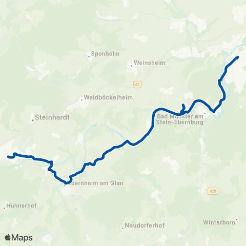 Rhein-Nahe Nahverkehrsverbund GmbH Bad Kreuznach - Bad Münster am Stein - Norheim - Niederhausen - Odernheim map