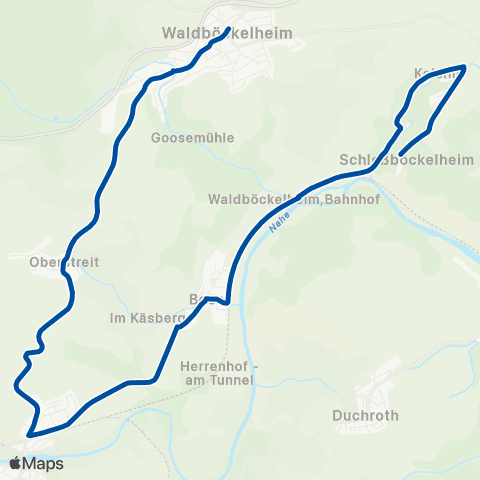 Rhein-Nahe Nahverkehrsverbund GmbH Schloßböckelheim - Waldböckelheim map