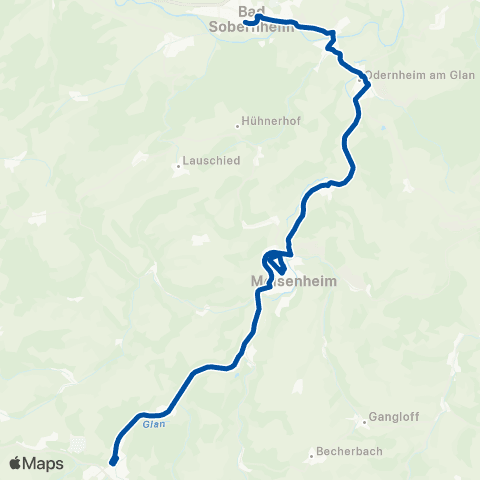 Rhein-Nahe Nahverkehrsverbund GmbH Lauterecken - Meisenheim - Odernheim - Staudernheim - Bad Sobernheim map